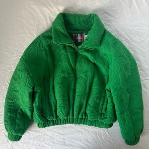 oversized quilted jacket green size small